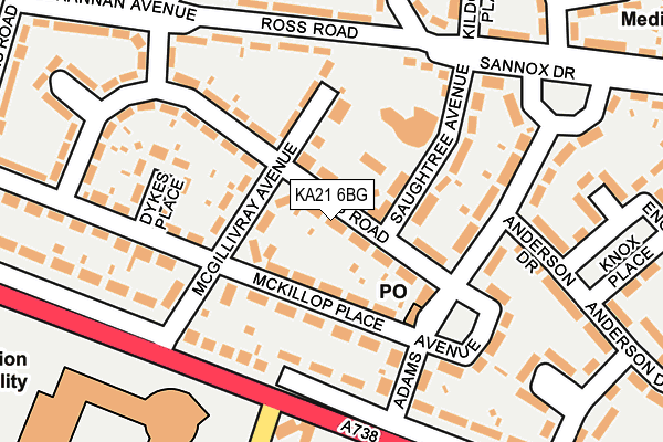 KA21 6BG map - OS OpenMap – Local (Ordnance Survey)