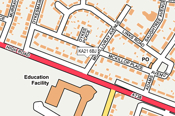 KA21 6BJ map - OS OpenMap – Local (Ordnance Survey)