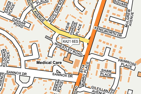 KA21 6ES map - OS OpenMap – Local (Ordnance Survey)