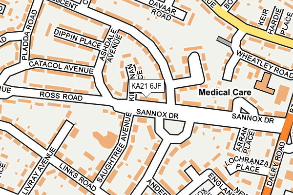 KA21 6JF map - OS OpenMap – Local (Ordnance Survey)