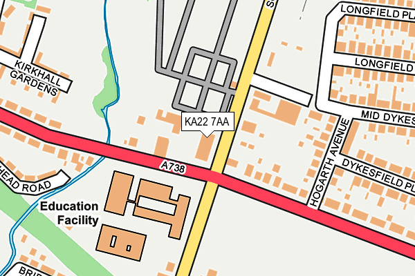 KA22 7AA map - OS OpenMap – Local (Ordnance Survey) KA22 7AA map - OS OpenMap – Local (Ordnance Survey)