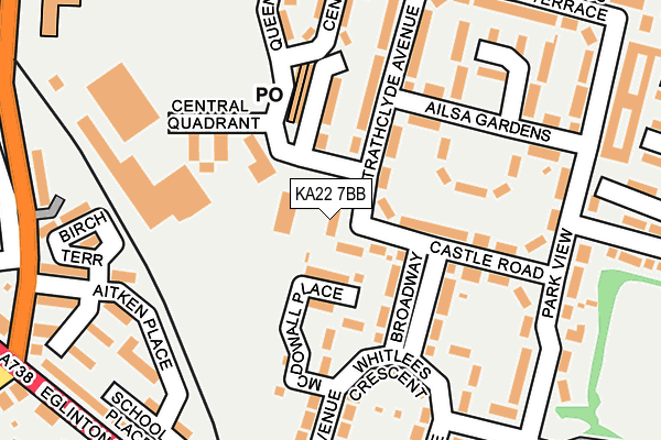 KA22 7BB map - OS OpenMap – Local (Ordnance Survey) KA22 7BB map - OS OpenMap – Local (Ordnance Survey)