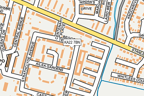 KA22 7BN map - OS OpenMap – Local (Ordnance Survey) KA22 7BN map - OS OpenMap – Local (Ordnance Survey)