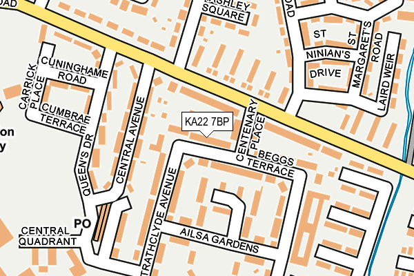 KA22 7BP map - OS OpenMap – Local (Ordnance Survey) KA22 7BP map - OS OpenMap – Local (Ordnance Survey)