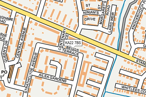 KA22 7BS map - OS OpenMap – Local (Ordnance Survey) KA22 7BS map - OS OpenMap – Local (Ordnance Survey)