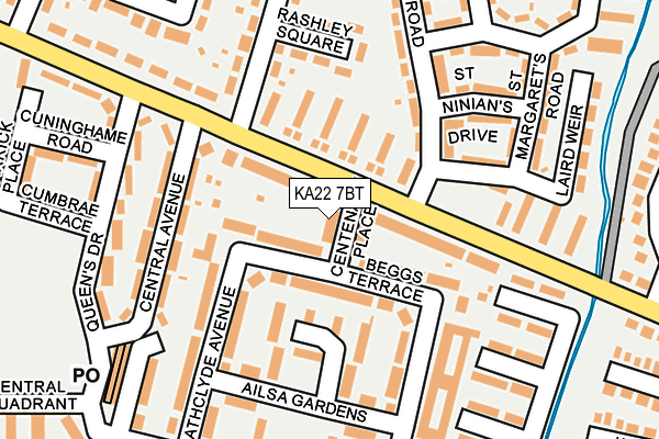 KA22 7BT map - OS OpenMap – Local (Ordnance Survey) KA22 7BT map - OS OpenMap – Local (Ordnance Survey)