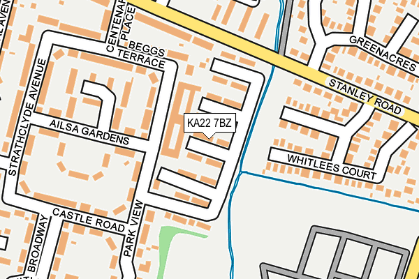 KA22 7BZ map - OS OpenMap – Local (Ordnance Survey) KA22 7BZ map - OS OpenMap – Local (Ordnance Survey)