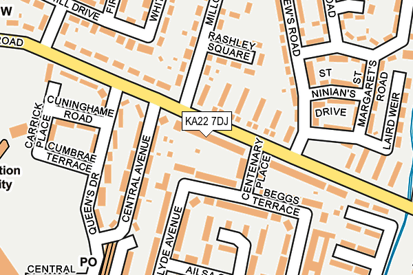 KA22 7DJ map - OS OpenMap – Local (Ordnance Survey) KA22 7DJ map - OS OpenMap – Local (Ordnance Survey)
