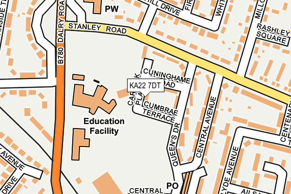 KA22 7DT map - OS OpenMap – Local (Ordnance Survey)