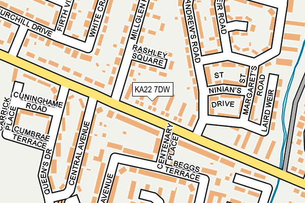 KA22 7DW map - OS OpenMap – Local (Ordnance Survey) KA22 7DW map - OS OpenMap – Local (Ordnance Survey)