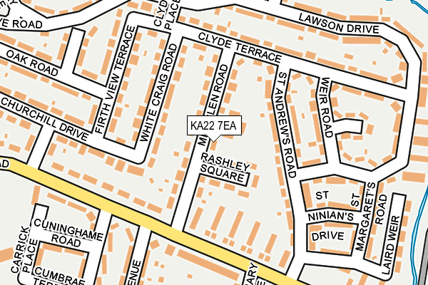 KA22 7EA map - OS OpenMap – Local (Ordnance Survey) KA22 7EA map - OS OpenMap – Local (Ordnance Survey)