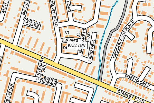 KA22 7EW map - OS OpenMap – Local (Ordnance Survey) KA22 7EW map - OS OpenMap – Local (Ordnance Survey)