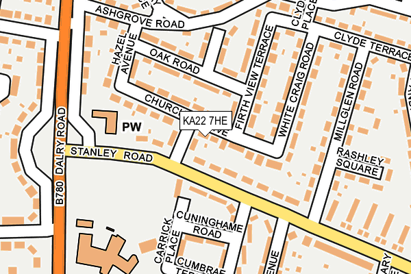 KA22 7HE map - OS OpenMap – Local (Ordnance Survey) KA22 7HE map - OS OpenMap – Local (Ordnance Survey)