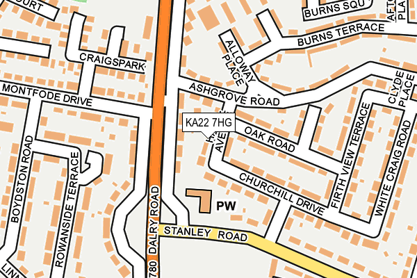 KA22 7HG map - OS OpenMap – Local (Ordnance Survey) KA22 7HG map - OS OpenMap – Local (Ordnance Survey)