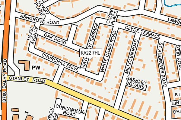 KA22 7HL map - OS OpenMap – Local (Ordnance Survey) KA22 7HL map - OS OpenMap – Local (Ordnance Survey)
