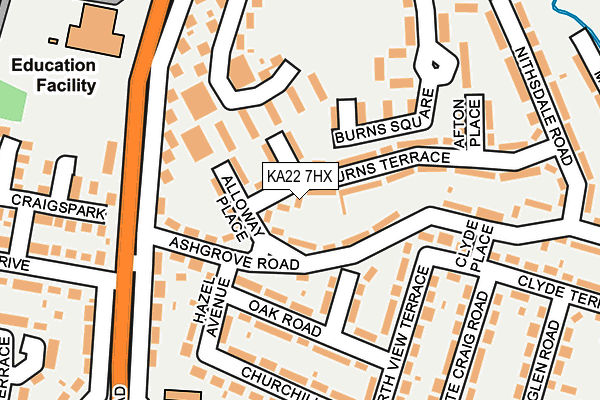 KA22 7HX map - OS OpenMap – Local (Ordnance Survey) KA22 7HX map - OS OpenMap – Local (Ordnance Survey)