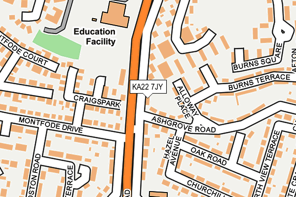 KA22 7JY map - OS OpenMap – Local (Ordnance Survey) KA22 7JY map - OS OpenMap – Local (Ordnance Survey)