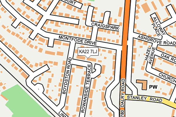 KA22 7LJ map - OS OpenMap – Local (Ordnance Survey) KA22 7LJ map - OS OpenMap – Local (Ordnance Survey)