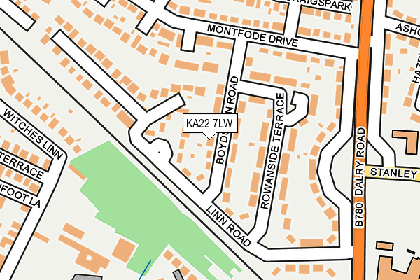 KA22 7LW map - OS OpenMap – Local (Ordnance Survey) KA22 7LW map - OS OpenMap – Local (Ordnance Survey)