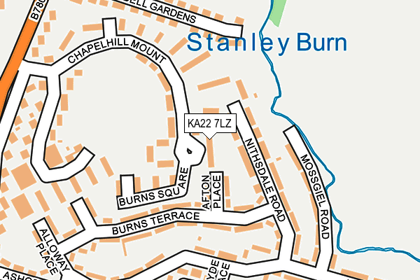 KA22 7LZ map - OS OpenMap – Local (Ordnance Survey) KA22 7LZ map - OS OpenMap – Local (Ordnance Survey)