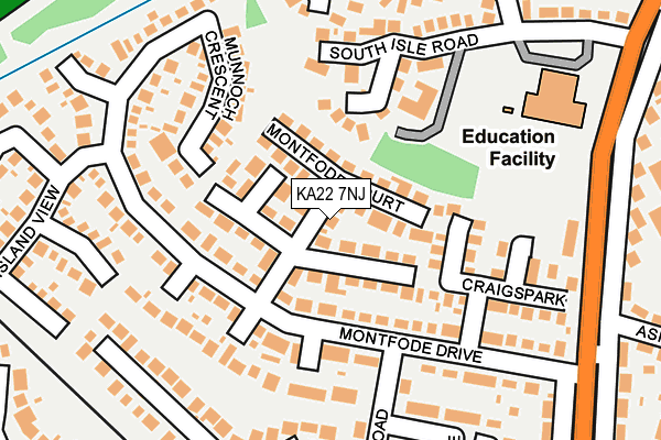 KA22 7NJ map - OS OpenMap – Local (Ordnance Survey) KA22 7NJ map - OS OpenMap – Local (Ordnance Survey)