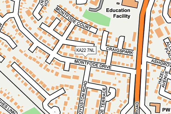 KA22 7NL map - OS OpenMap – Local (Ordnance Survey) KA22 7NL map - OS OpenMap – Local (Ordnance Survey)
