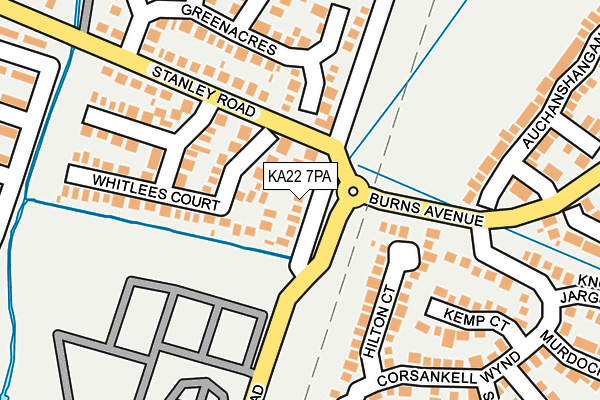 KA22 7PA map - OS OpenMap – Local (Ordnance Survey) KA22 7PA map - OS OpenMap – Local (Ordnance Survey)