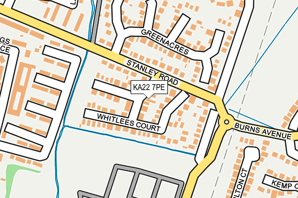 KA22 7PE map - OS OpenMap – Local (Ordnance Survey) KA22 7PE map - OS OpenMap – Local (Ordnance Survey)