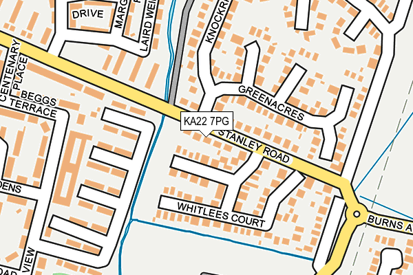 KA22 7PG map - OS OpenMap – Local (Ordnance Survey) KA22 7PG map - OS OpenMap – Local (Ordnance Survey)