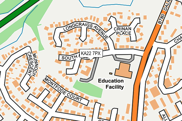 KA22 7PX map - OS OpenMap – Local (Ordnance Survey) KA22 7PX map - OS OpenMap – Local (Ordnance Survey)