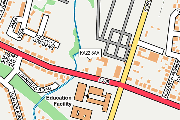 KA22 8AA map - OS OpenMap – Local (Ordnance Survey) KA22 8AA map - OS OpenMap – Local (Ordnance Survey)