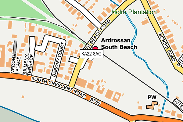 KA22 8AG map - OS OpenMap – Local (Ordnance Survey) KA22 8AG map - OS OpenMap – Local (Ordnance Survey)