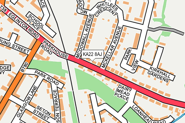 KA22 8AJ map - OS OpenMap – Local (Ordnance Survey) KA22 8AJ map - OS OpenMap – Local (Ordnance Survey)