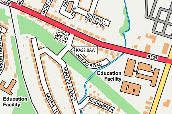 KA22 8AW map - OS OpenMap – Local (Ordnance Survey) KA22 8AW map - OS OpenMap – Local (Ordnance Survey)
