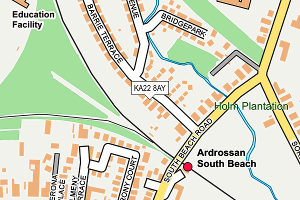 KA22 8AY map - OS OpenMap – Local (Ordnance Survey) KA22 8AY map - OS OpenMap – Local (Ordnance Survey)