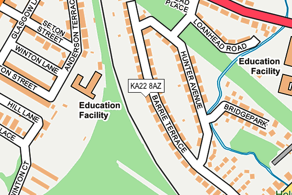 KA22 8AZ map - OS OpenMap – Local (Ordnance Survey) KA22 8AZ map - OS OpenMap – Local (Ordnance Survey)