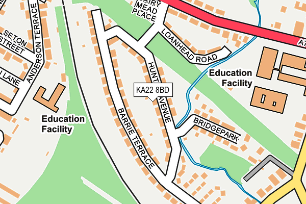 KA22 8BD map - OS OpenMap – Local (Ordnance Survey) KA22 8BD map - OS OpenMap – Local (Ordnance Survey)