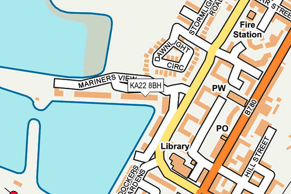 KA22 8BH map - OS OpenMap – Local (Ordnance Survey) KA22 8BH map - OS OpenMap – Local (Ordnance Survey)