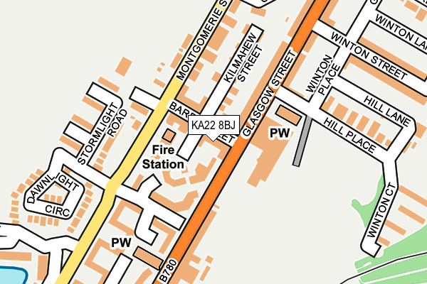 KA22 8BJ map - OS OpenMap – Local (Ordnance Survey)
