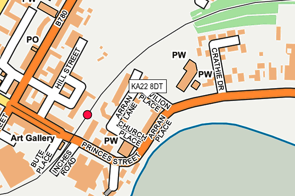 KA22 8DT map - OS OpenMap – Local (Ordnance Survey) KA22 8DT map - OS OpenMap – Local (Ordnance Survey)