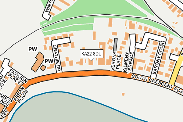 KA22 8DU map - OS OpenMap – Local (Ordnance Survey)