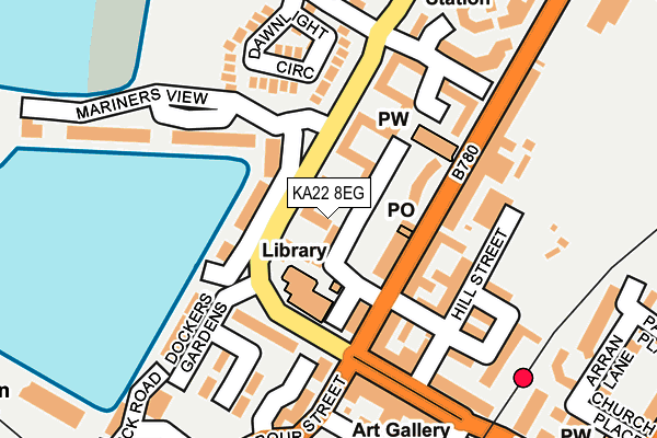 KA22 8EG map - OS OpenMap – Local (Ordnance Survey) KA22 8EG map - OS OpenMap – Local (Ordnance Survey)