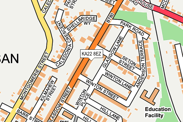 KA22 8EZ map - OS OpenMap – Local (Ordnance Survey) KA22 8EZ map - OS OpenMap – Local (Ordnance Survey)