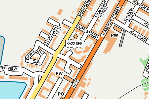 KA22 8FB map - OS OpenMap – Local (Ordnance Survey) KA22 8FB map - OS OpenMap – Local (Ordnance Survey)