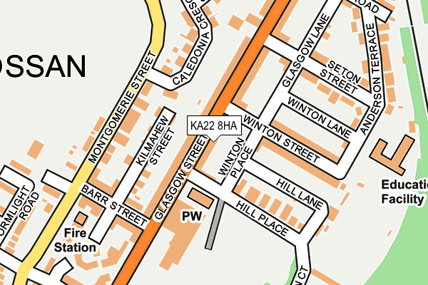 KA22 8HA map - OS OpenMap – Local (Ordnance Survey) KA22 8HA map - OS OpenMap – Local (Ordnance Survey)