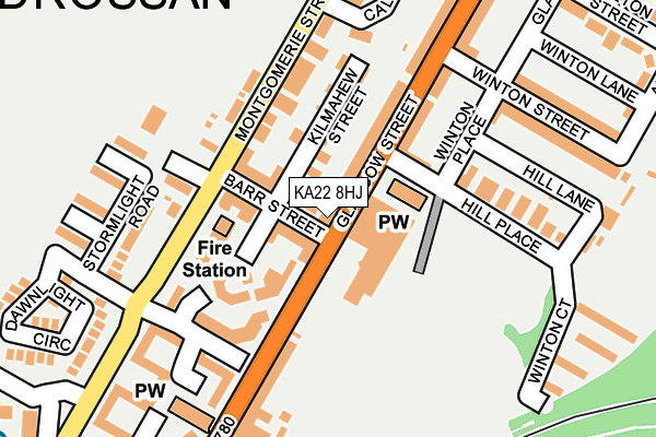 KA22 8HJ map - OS OpenMap – Local (Ordnance Survey) KA22 8HJ map - OS OpenMap – Local (Ordnance Survey)