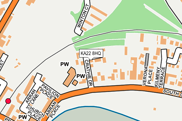 KA22 8HQ map - OS OpenMap – Local (Ordnance Survey) KA22 8HQ map - OS OpenMap – Local (Ordnance Survey)