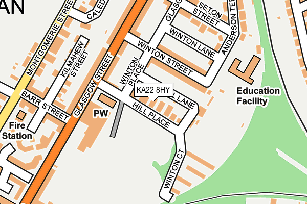 KA22 8HY map - OS OpenMap – Local (Ordnance Survey) KA22 8HY map - OS OpenMap – Local (Ordnance Survey)