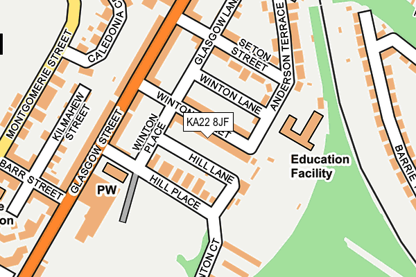 KA22 8JF map - OS OpenMap – Local (Ordnance Survey) KA22 8JF map - OS OpenMap – Local (Ordnance Survey)