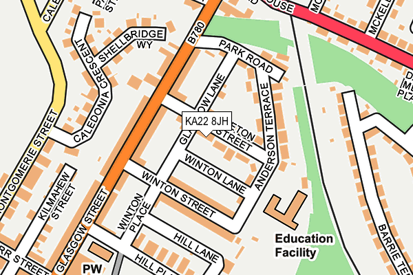 KA22 8JH map - OS OpenMap – Local (Ordnance Survey) KA22 8JH map - OS OpenMap – Local (Ordnance Survey)